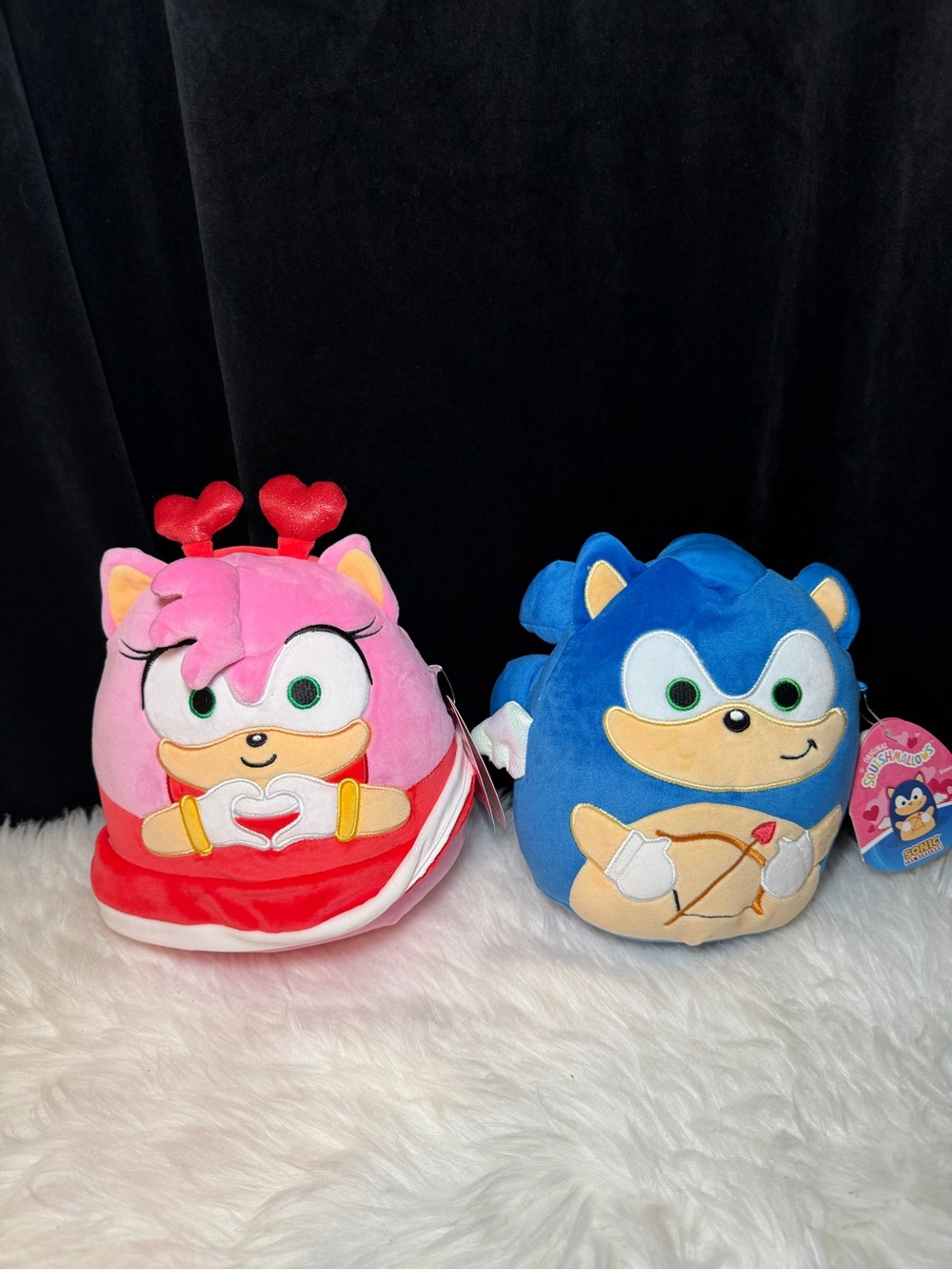 New Squishmallows Sonic the Hedgehog Love 8" Plush Valentine's Day Amy & Sonic